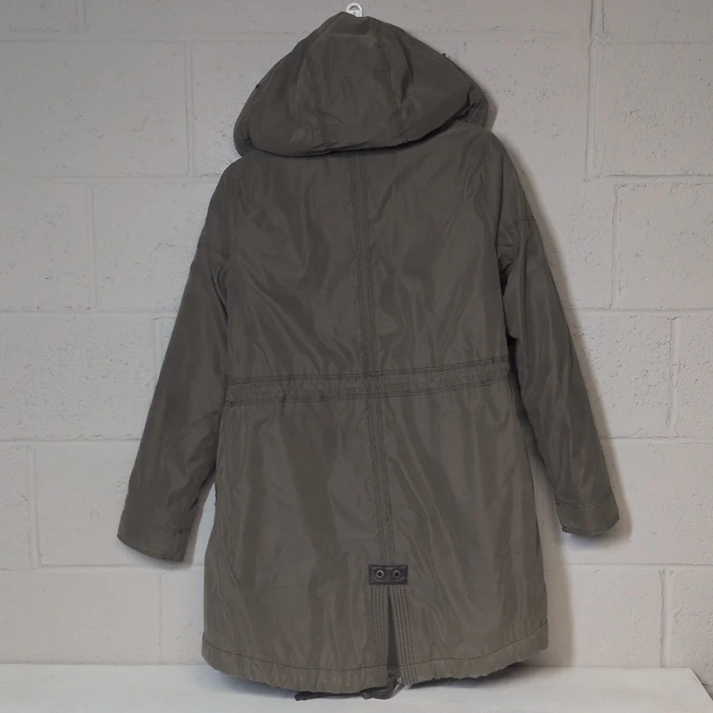 Abercrombie & Fitch Olive Hooded Utility Parka, Size Small, EUC, Y2K, Vintage - Picture 10 of 12